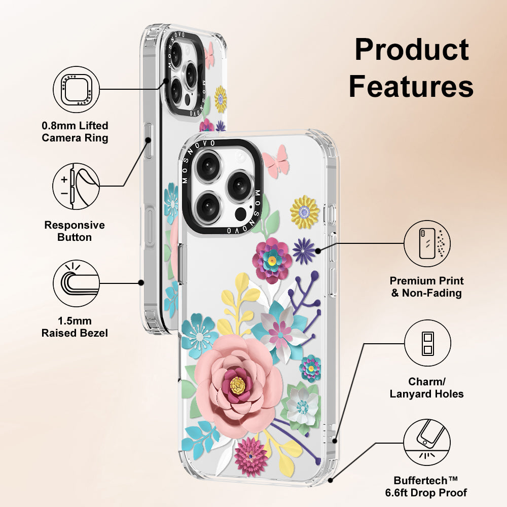 3D Floral Phone Case - iPhone 16 Pro Max Case - MOSNOVO