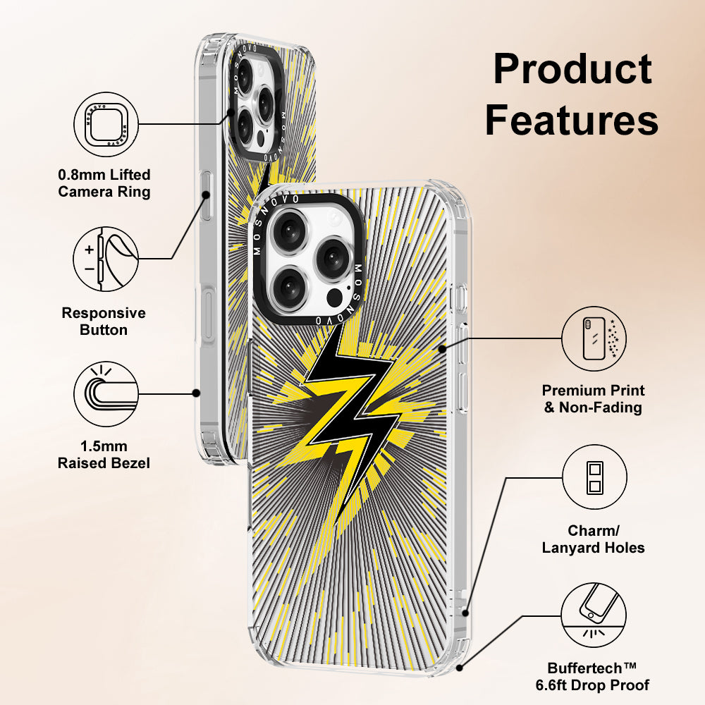 Lightning Bolt Phone Case - iPhone 16 Pro Max Case - MOSNOVO