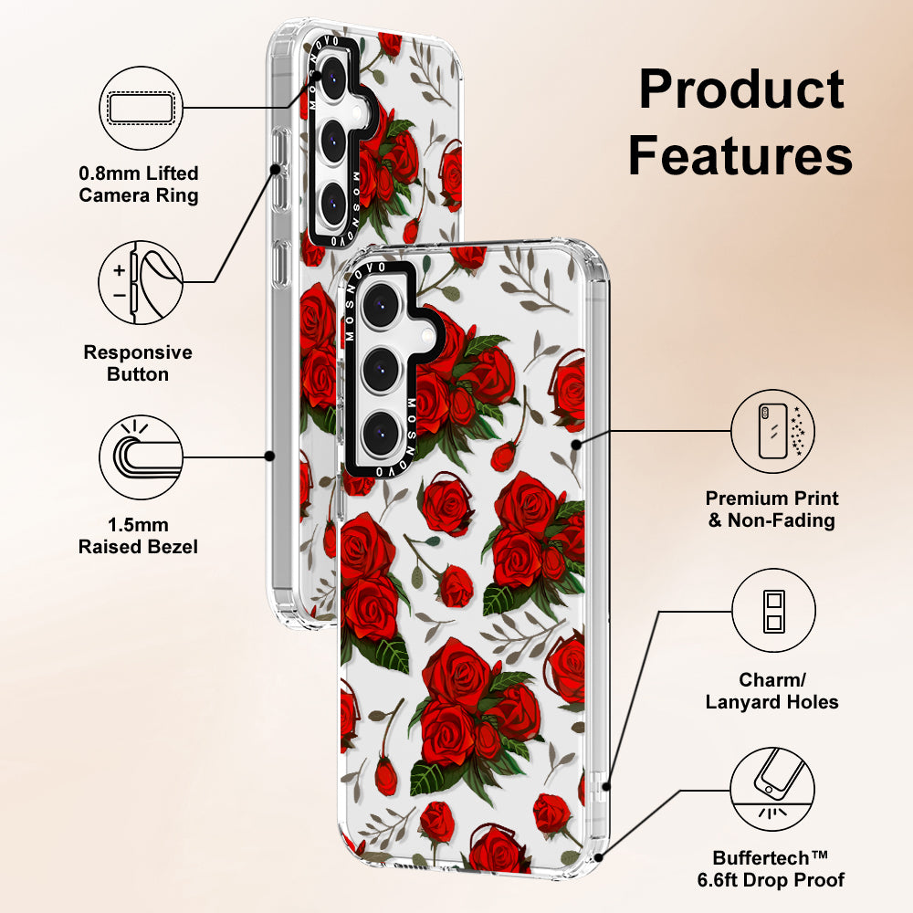 Simply Red Roses Phone Case - Samsung Galaxy S24 FE Case - MOSNOVO