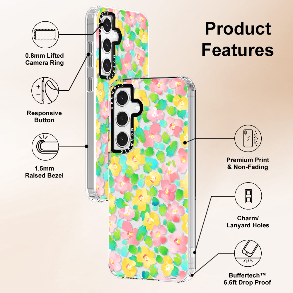 Floral Print Phone Case - Samsung Galaxy S24 FE Case - MOSNOVO