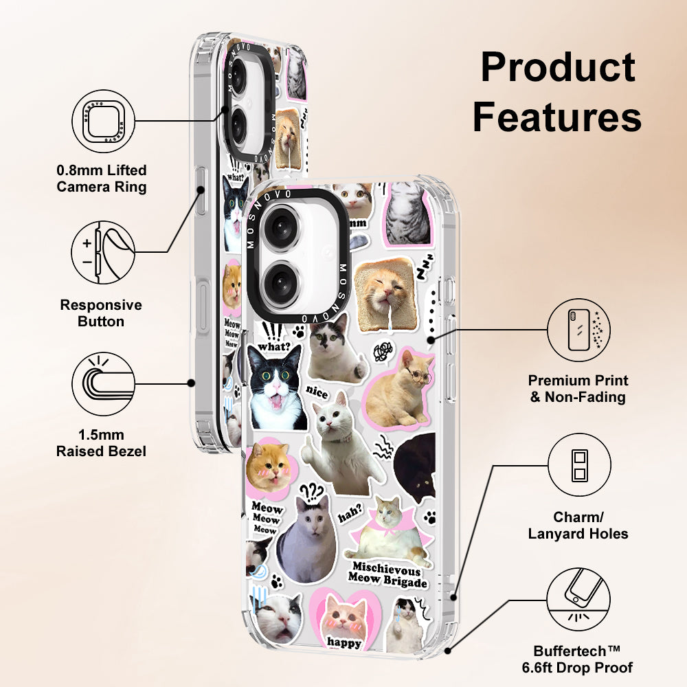 The Cat Brigade Phone Case - iPhone 16 Plus Case Clear