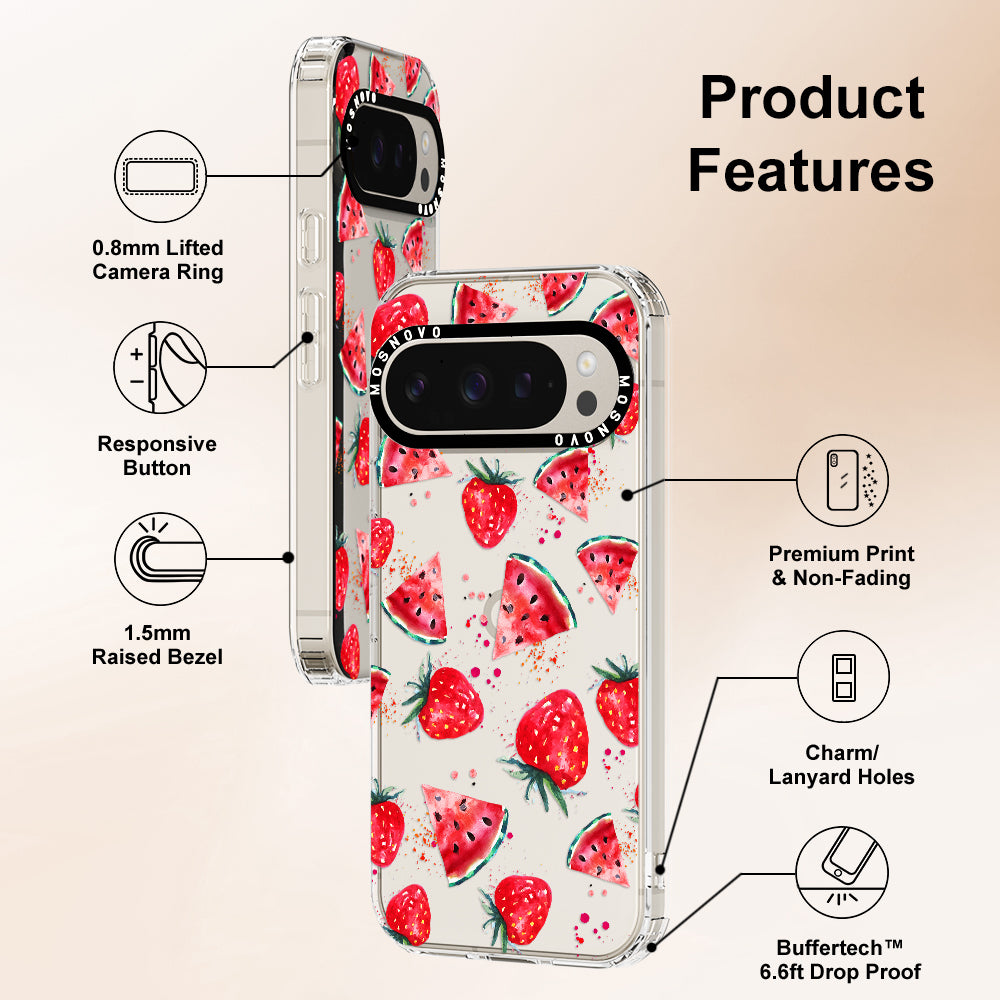 Watermelon and Strawberry Phone Case - Google Pixel 9 Pro Case