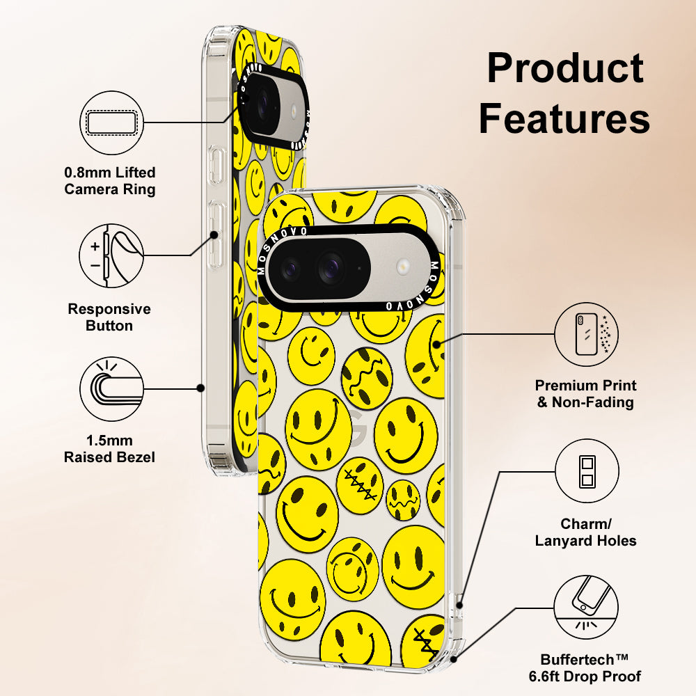 Yellow Sad Smile Face Phone Case - Google Pixel 9 Case