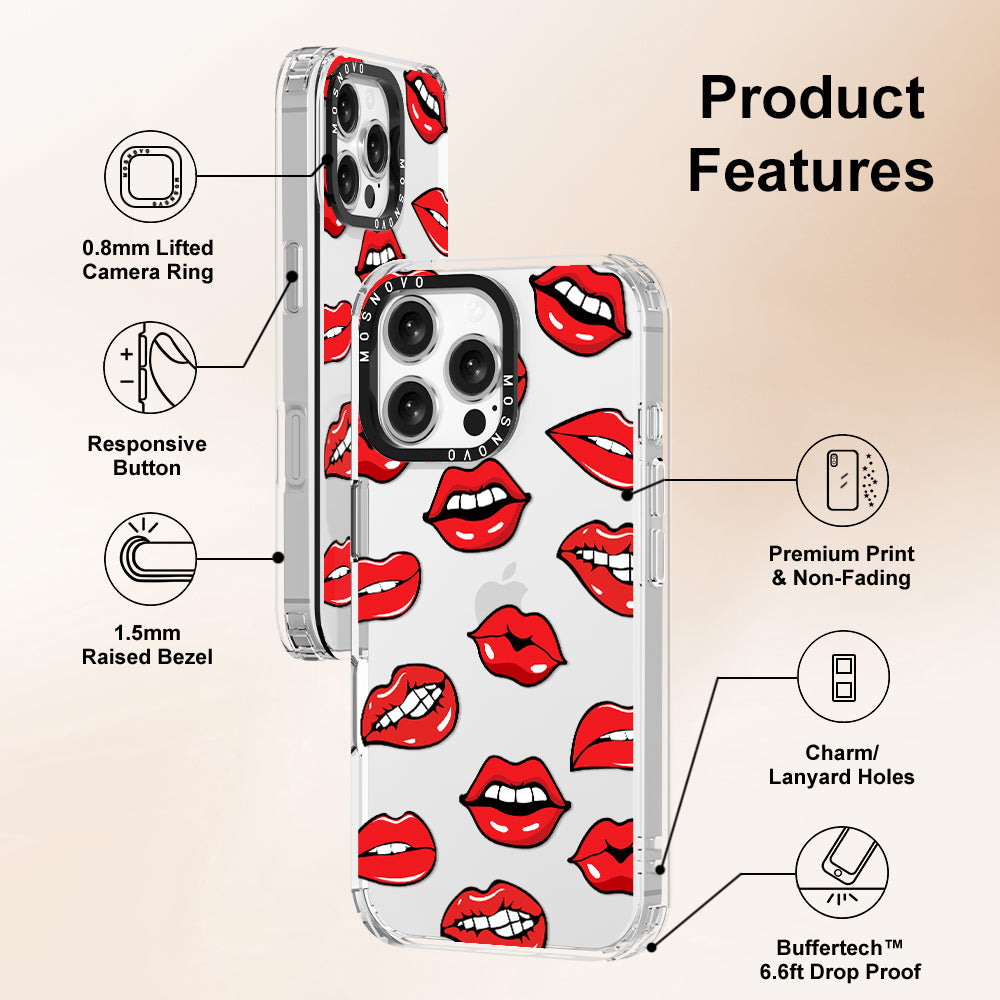 Hot Lips Phone Case - iPhone 16 Pro Max Case - MOSNOVO