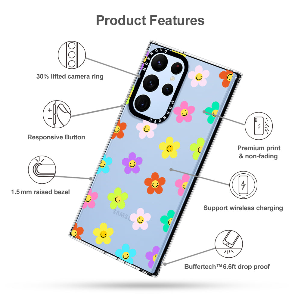 Smile Floral Phone Case - Samsung Galaxy S22 Ultra Case