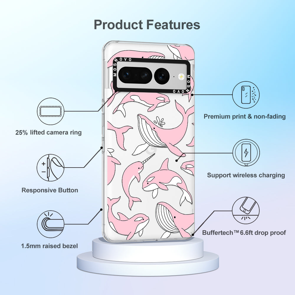 Pink Whales Phone Case - Google Pixel 7 Pro Case