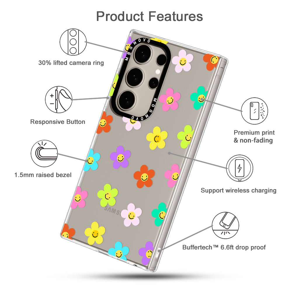 Smile Floral Phone Case - Samsung Galaxy S24 Ultra Case