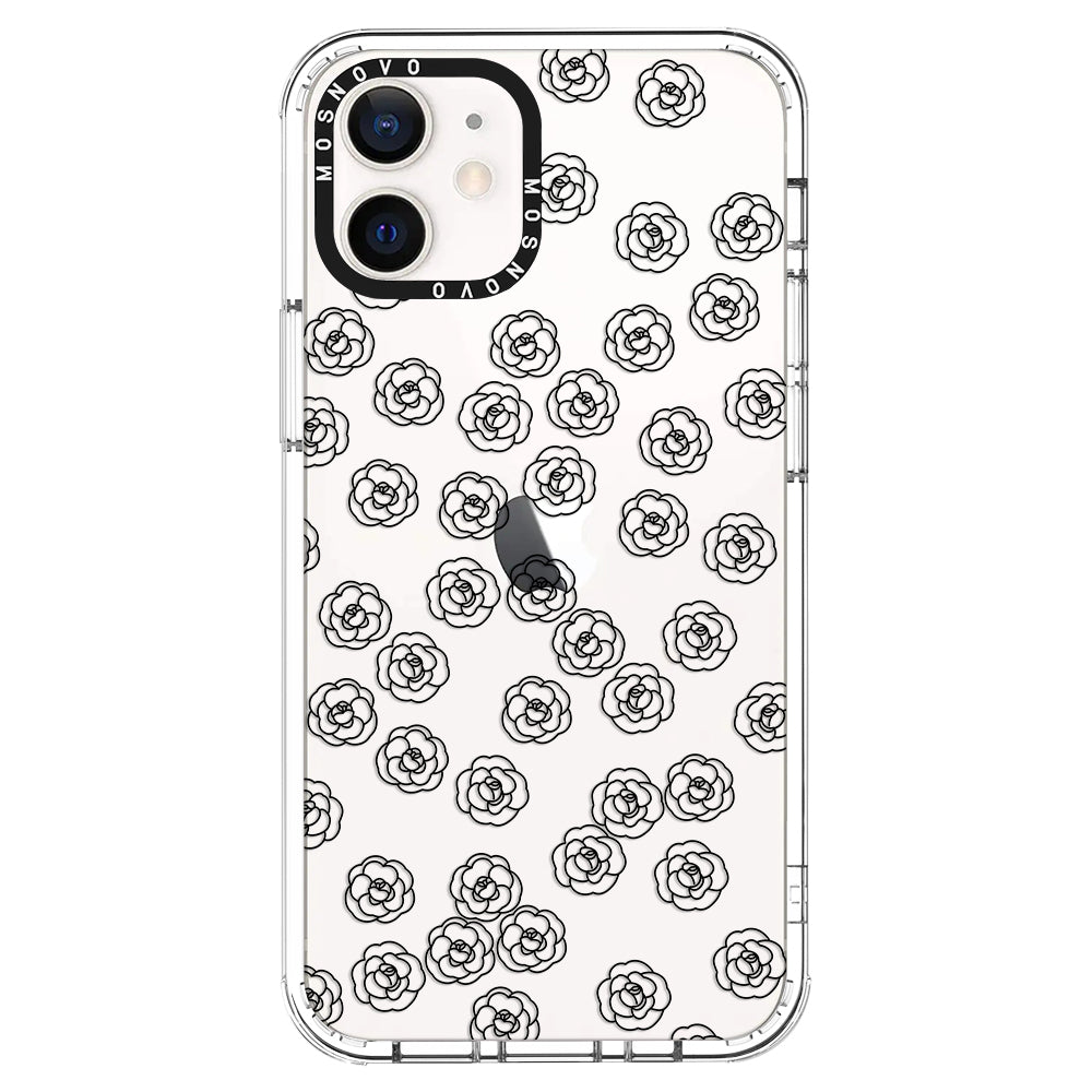 Linear Camelia Flower Phone Case - iPhone 12 Case