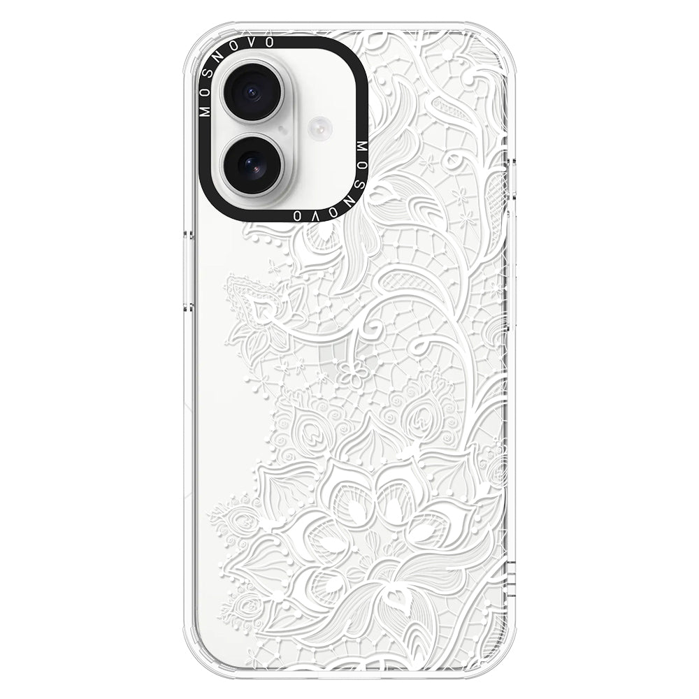 White Lotus Henna Phone Case - iPhone 16 Plus Case - MOSNOVO