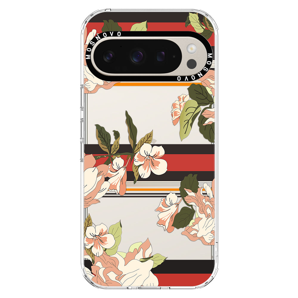 Classic Stripes Floral Phone Case - Google Pixel 9 Pro Case