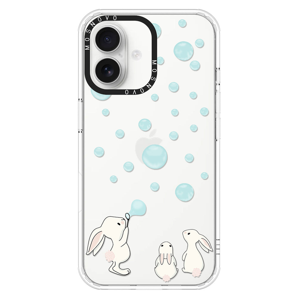 Bunny Blow Bubble Phone Case - iPhone 16 Case - MOSNOVO