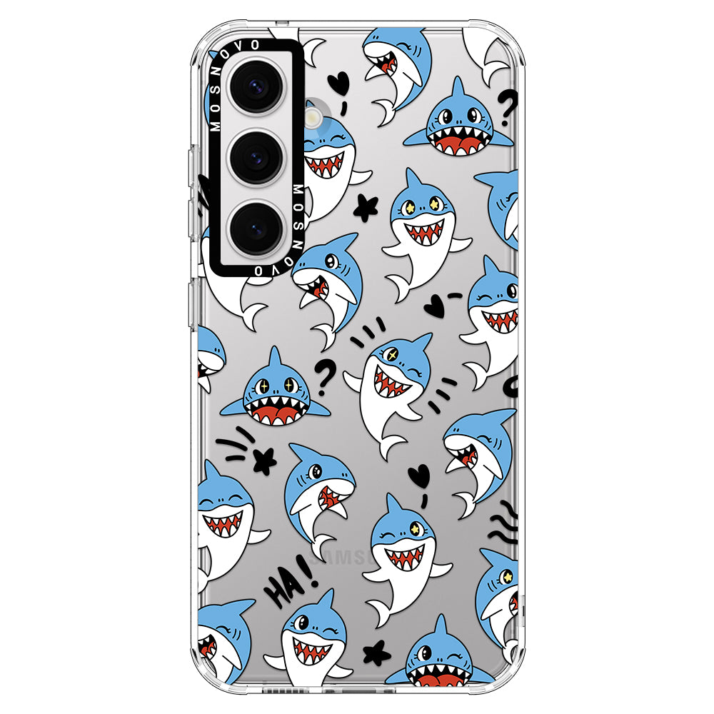 Cute Sharks Phone Case - Samsung Galaxy S24 Plus Case