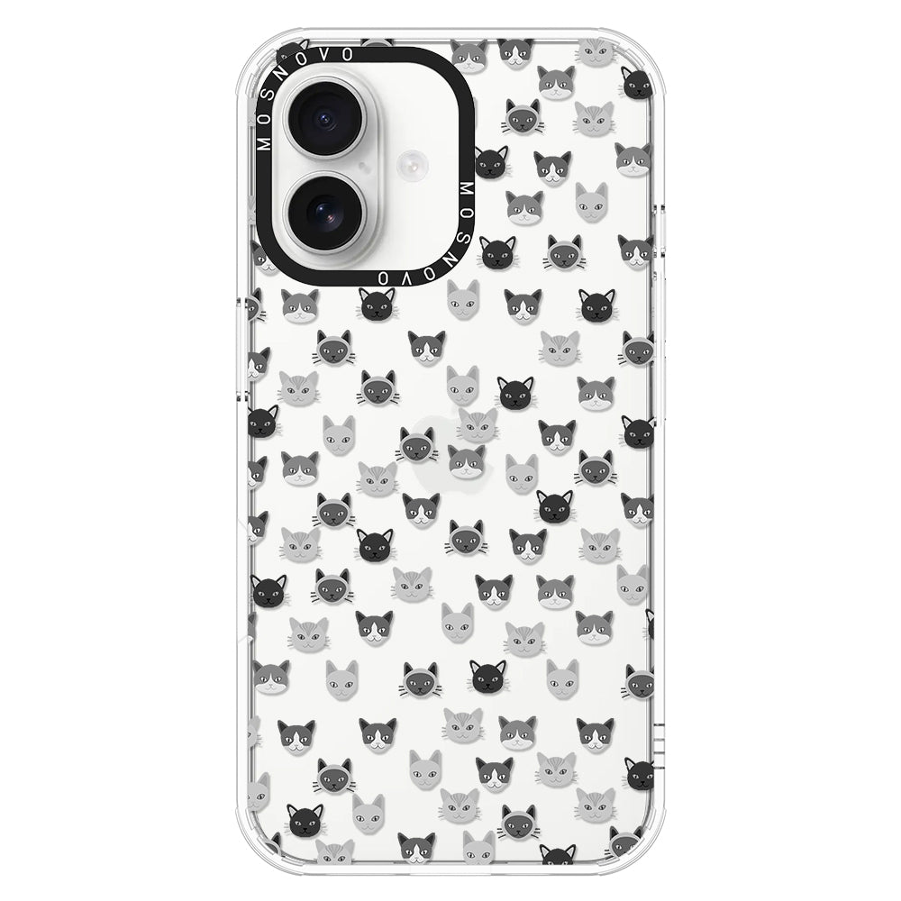 Cats Head Phone Case - iPhone 16 Plus Case - MOSNOVO