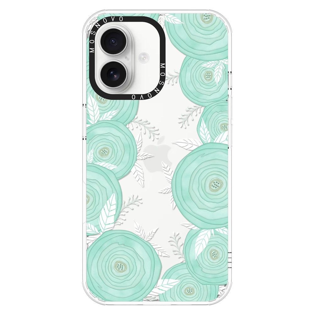 Mint Flower Phone Case - iPhone 16 Case - MOSNOVO