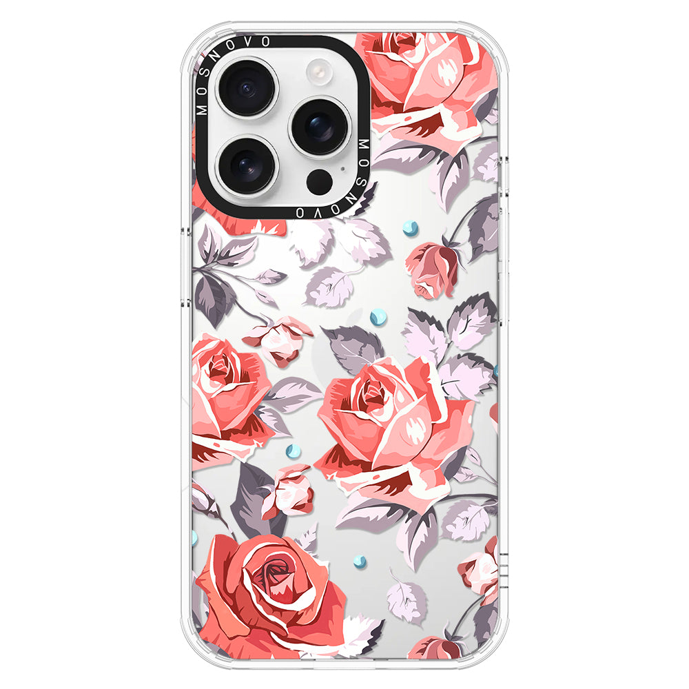 Retro Flower Roses Phone Case - iPhone 16 Pro Max Case - MOSNOVO