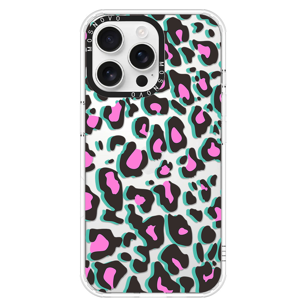 Hot Pink Leopard Print Phone Case - iPhone 16 Pro Max Case - MOSNOVO