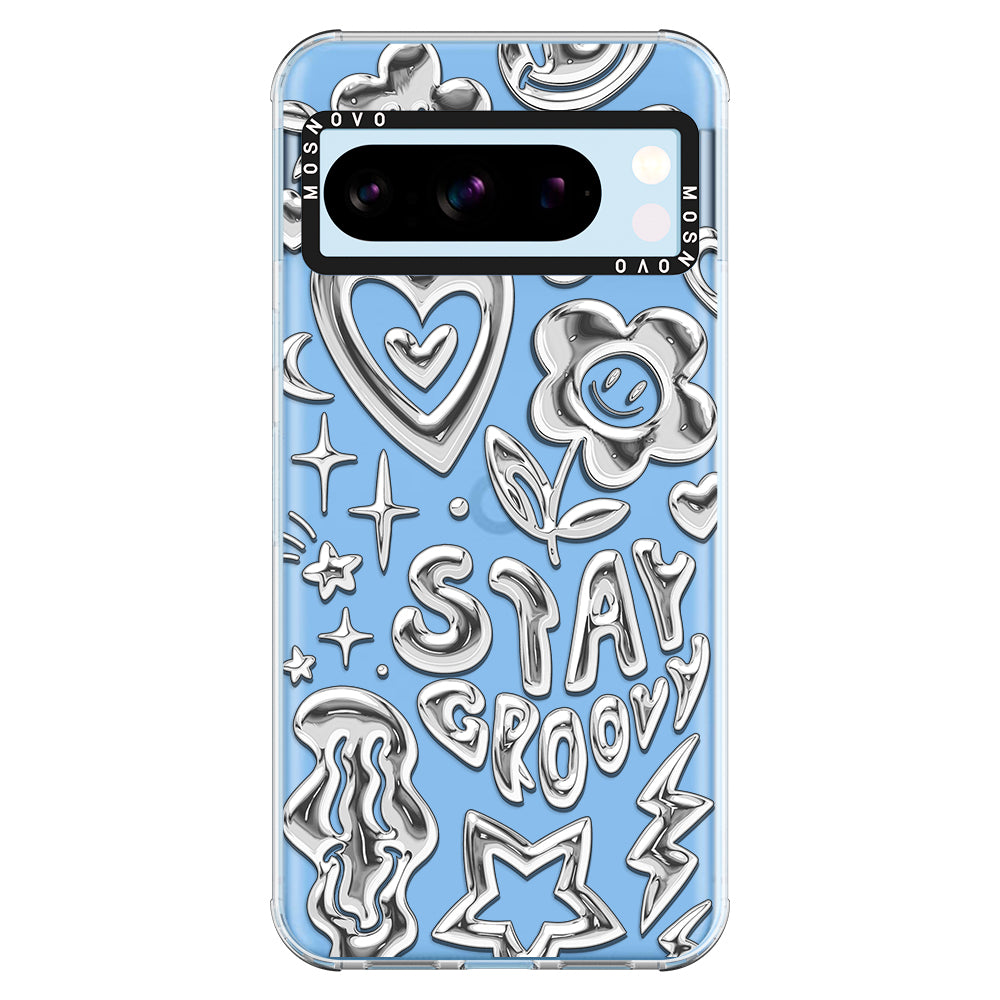 Silver Chrome Art (Flat Print) Phone Case - Google Pixel 8 Pro Case