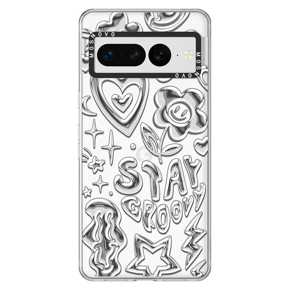 Silver Chrome Art (Flat Print) Phone Case - Google Pixel 7 Pro Case