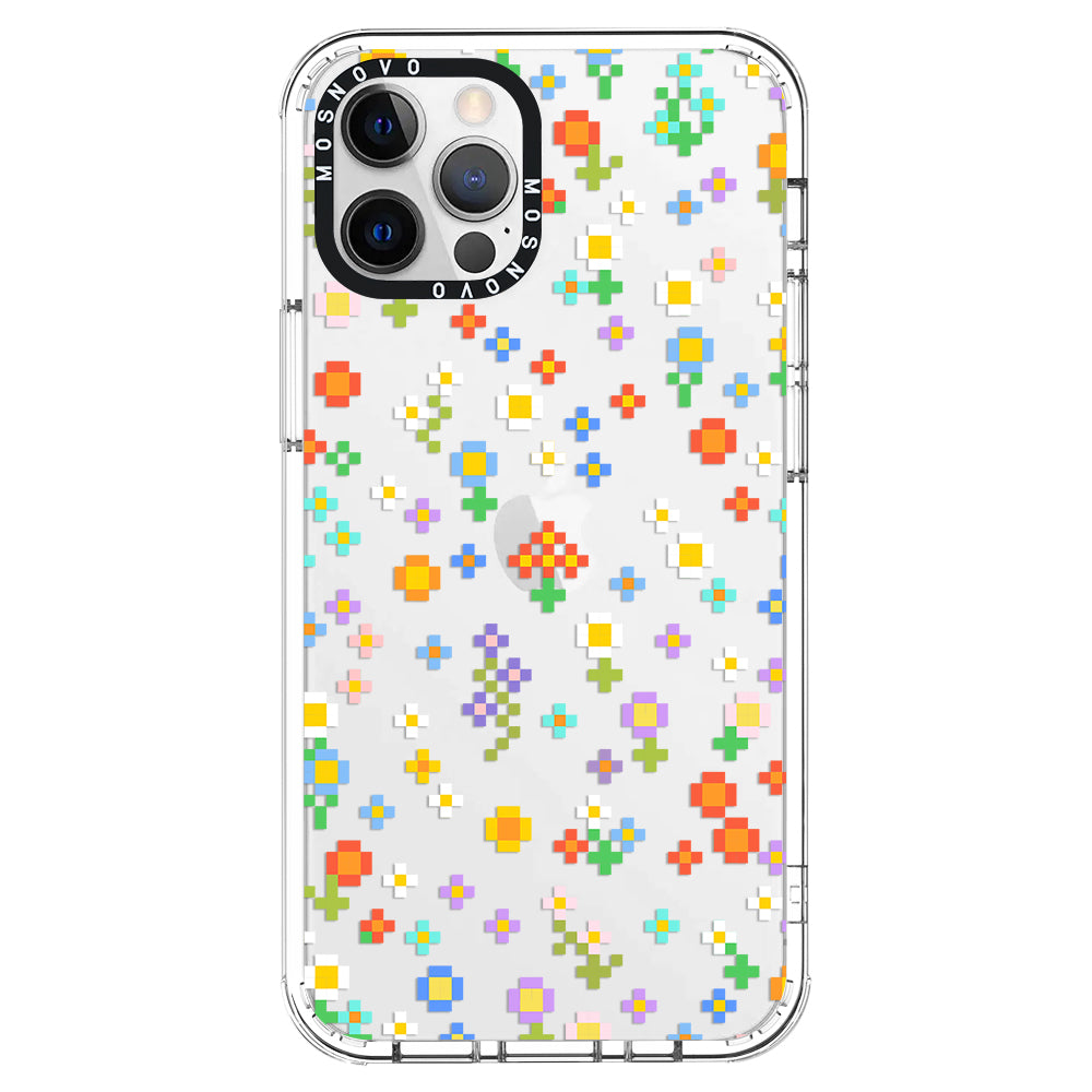 Pixel-Floral Phone Case - iPhone 12 Pro Max Case