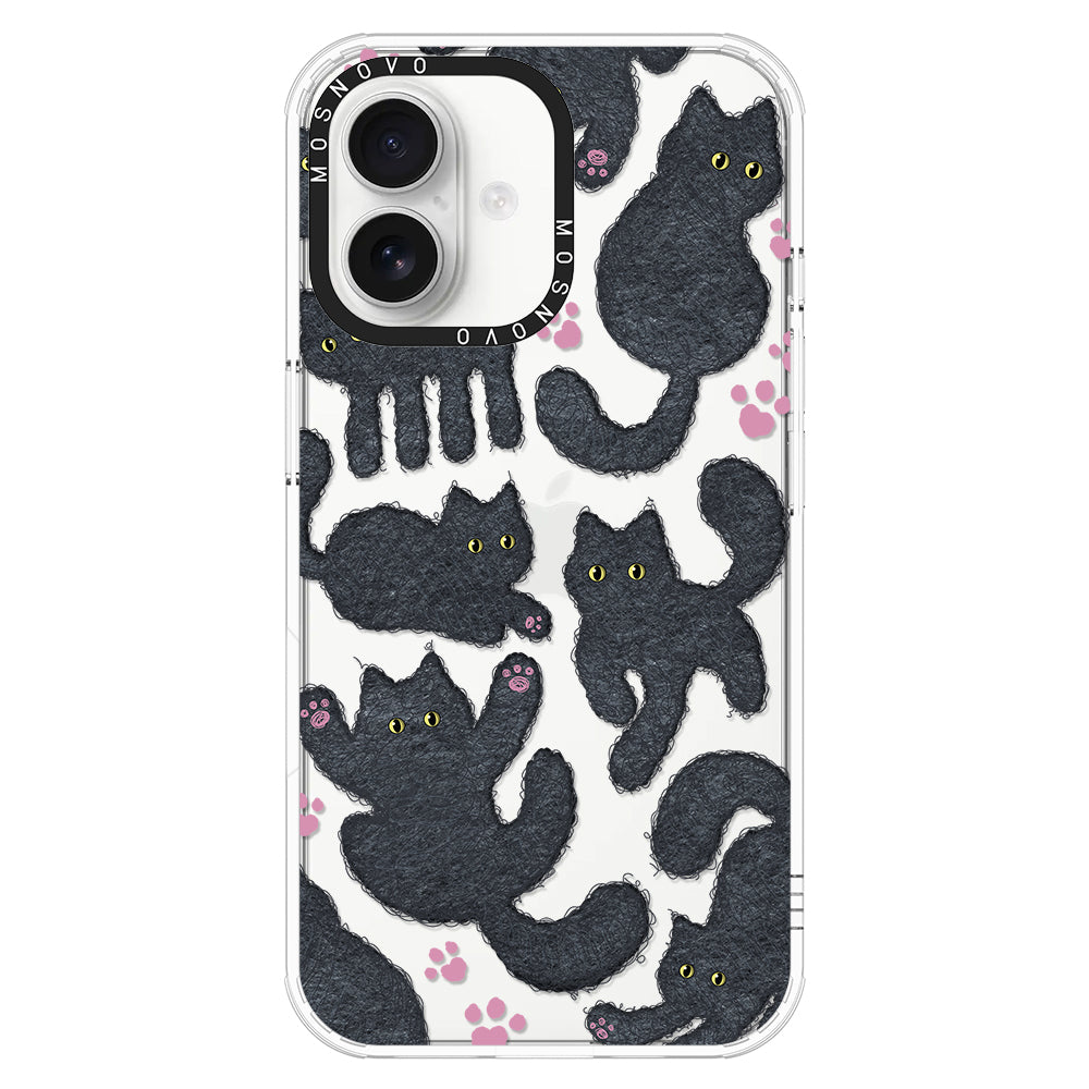 Black Furry Cat Phone Case - iPhone 16 Case