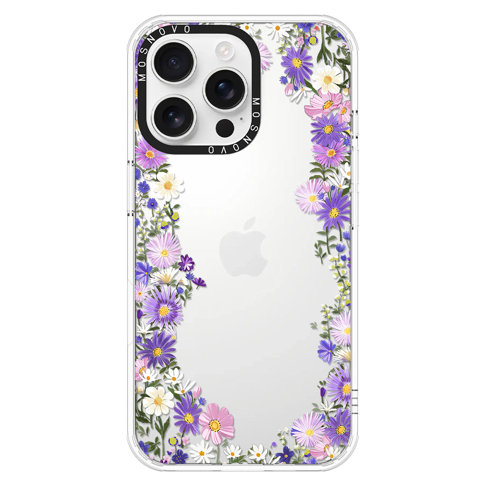 Purple Daisy Garden Phone Case - iPhone 16 Pro Max Case - MOSNOVO