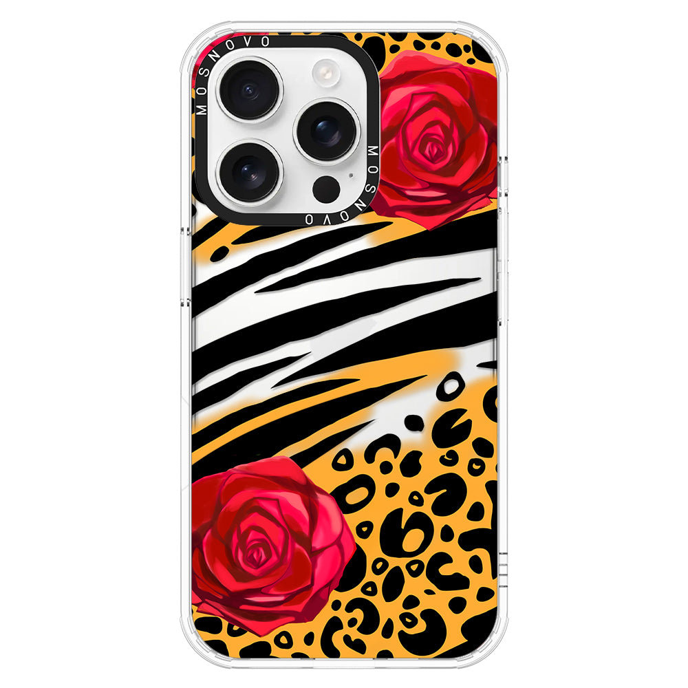 Wild Floral Leopard Phone Case - iPhone 16 Pro Case - MOSNOVO