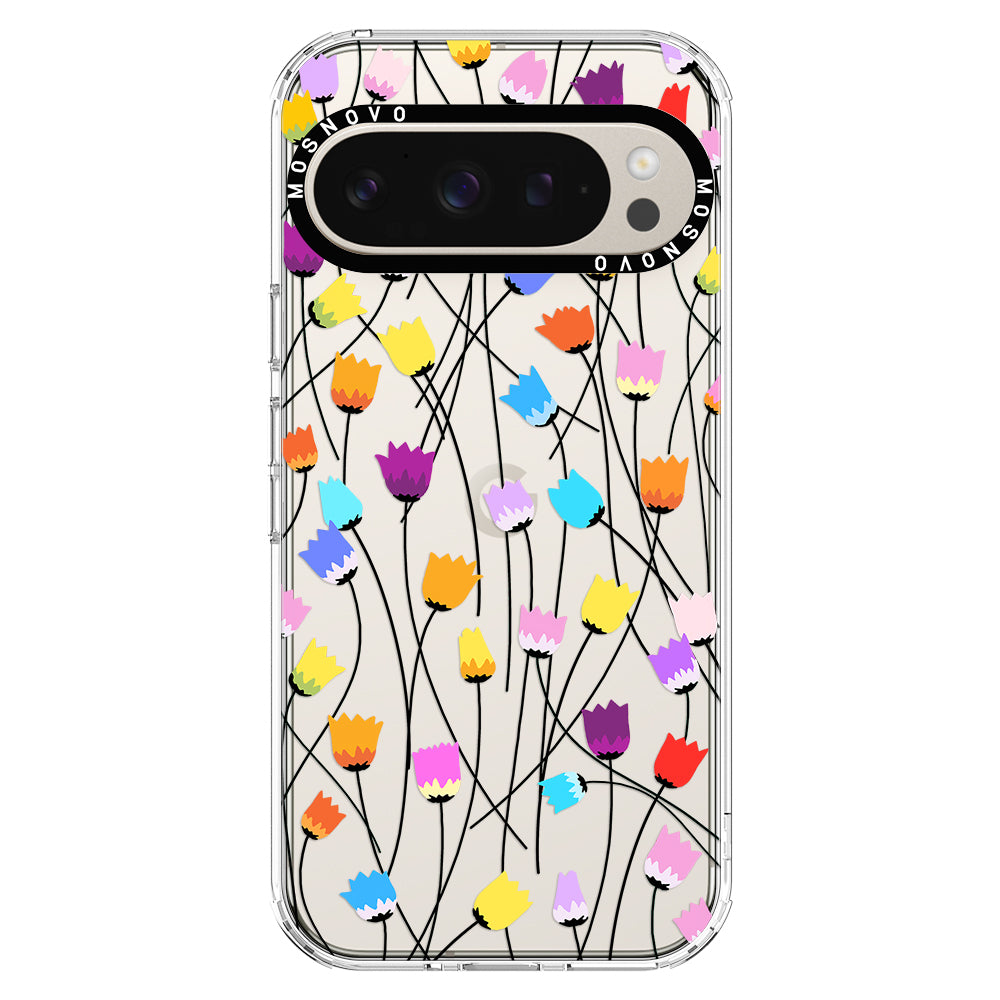 Rainbow Tulips Phone Case - Google Pixel 9 Pro Case