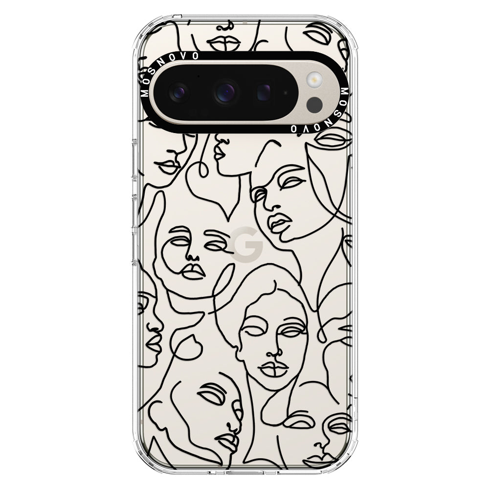 Abstract Face Line Art Phone Case - Google Pixel 9 Pro XL Case