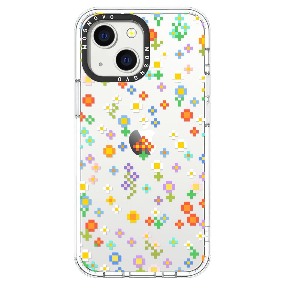 Pixel-Floral Phone Case - iPhone 13 Mini Case