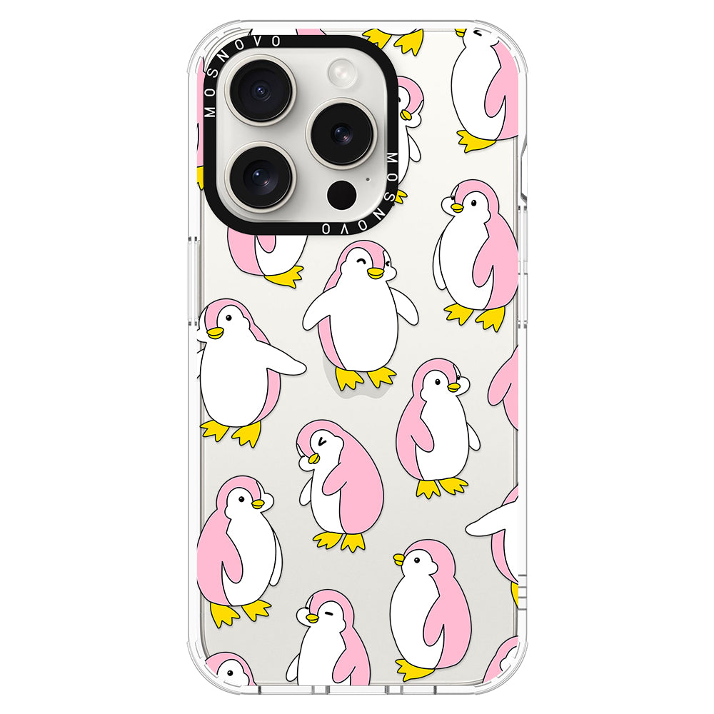 Pink Penguins Phone Case - iPhone 16 Pro Max Case - MOSNOVO