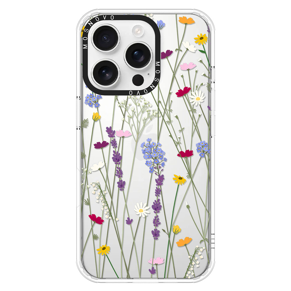 Floral Garden Lavender Daisy Flower Phone Case - iPhone 16 Pro Case - MOSNOVO