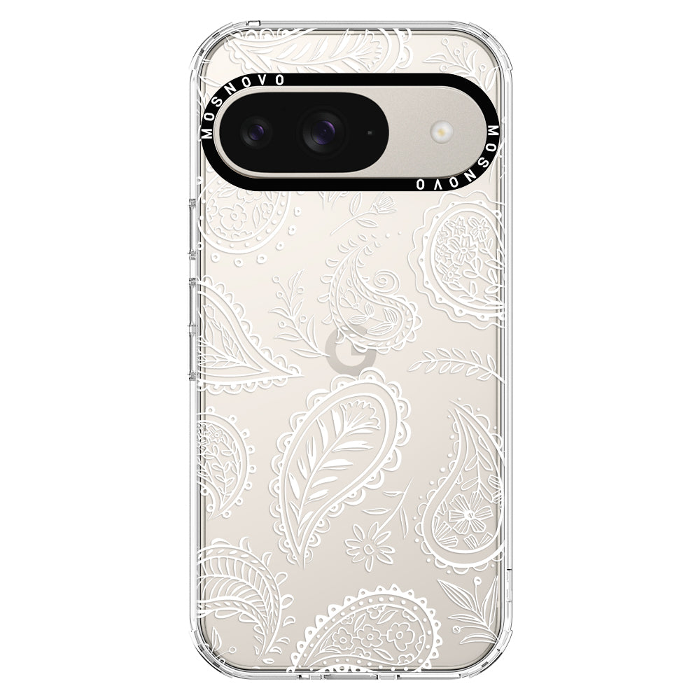 White Paisley Phone Case - Google Pixel 9 Case