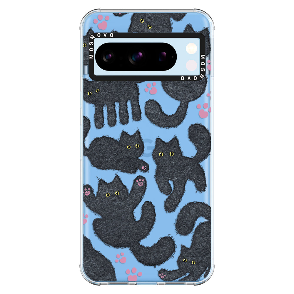 Black Furry Cat Phone Case - Google Pixel 8 Pro Case