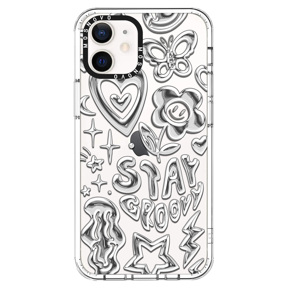 Silver Chrome Art (Flat Print) Phone Case - iPhone 12 Pro Case