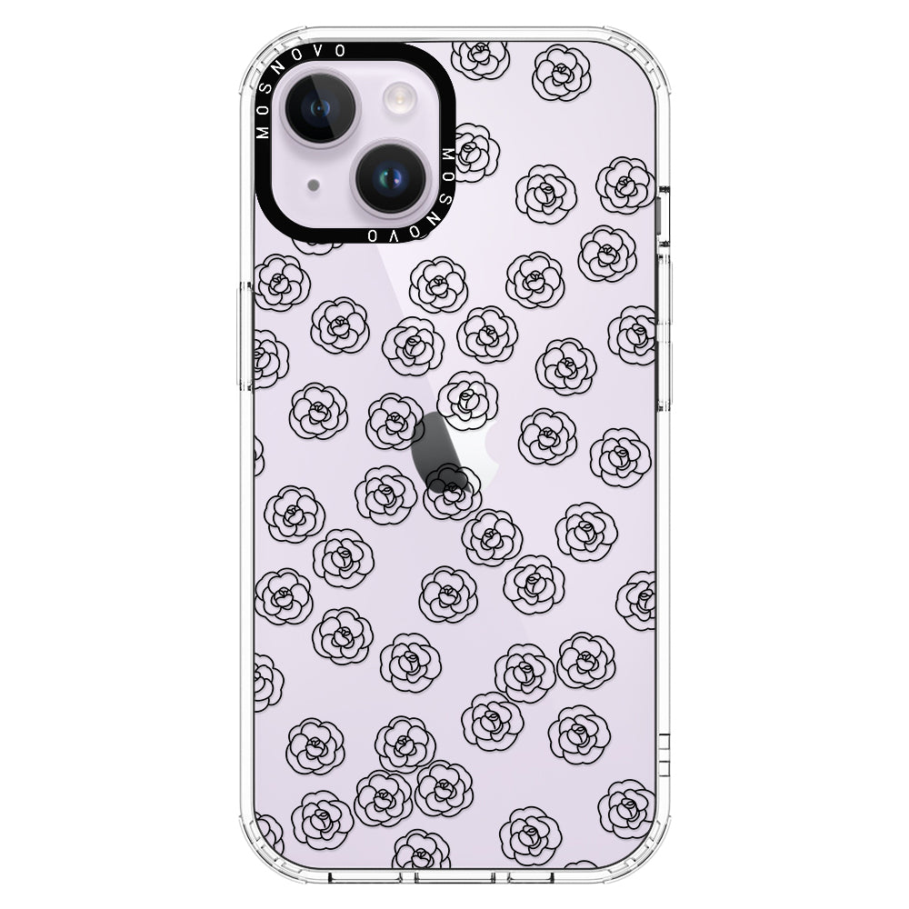 Linear Camelia Flower Phone Case - iPhone 14 Case