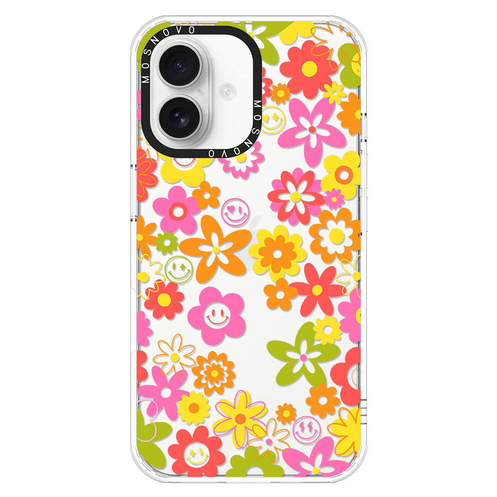 70's Groovy Floral Phone Case - iPhone 16 Case - MOSNOVO