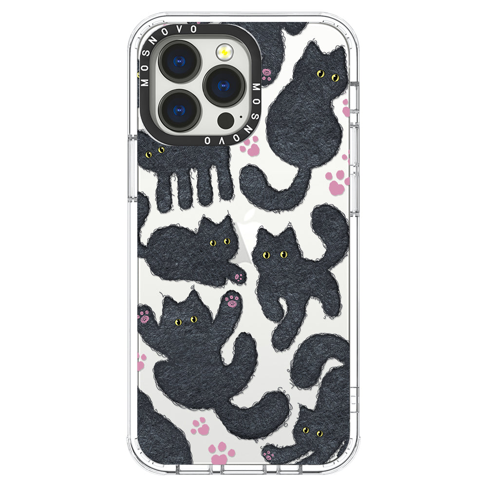 Black Furry Cat Phone Case - iPhone 13 Pro Case