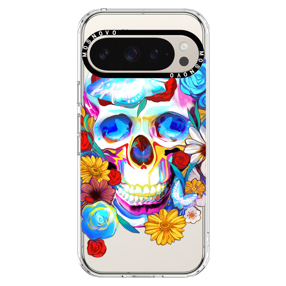 Sugar Flower Skull Phone Case - Google Pixel 9 Pro Case