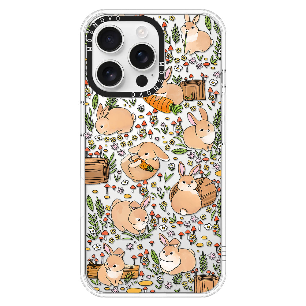 Cute Bunny Garden Phone Case - iPhone 16 Pro Max Case - MOSNOVO