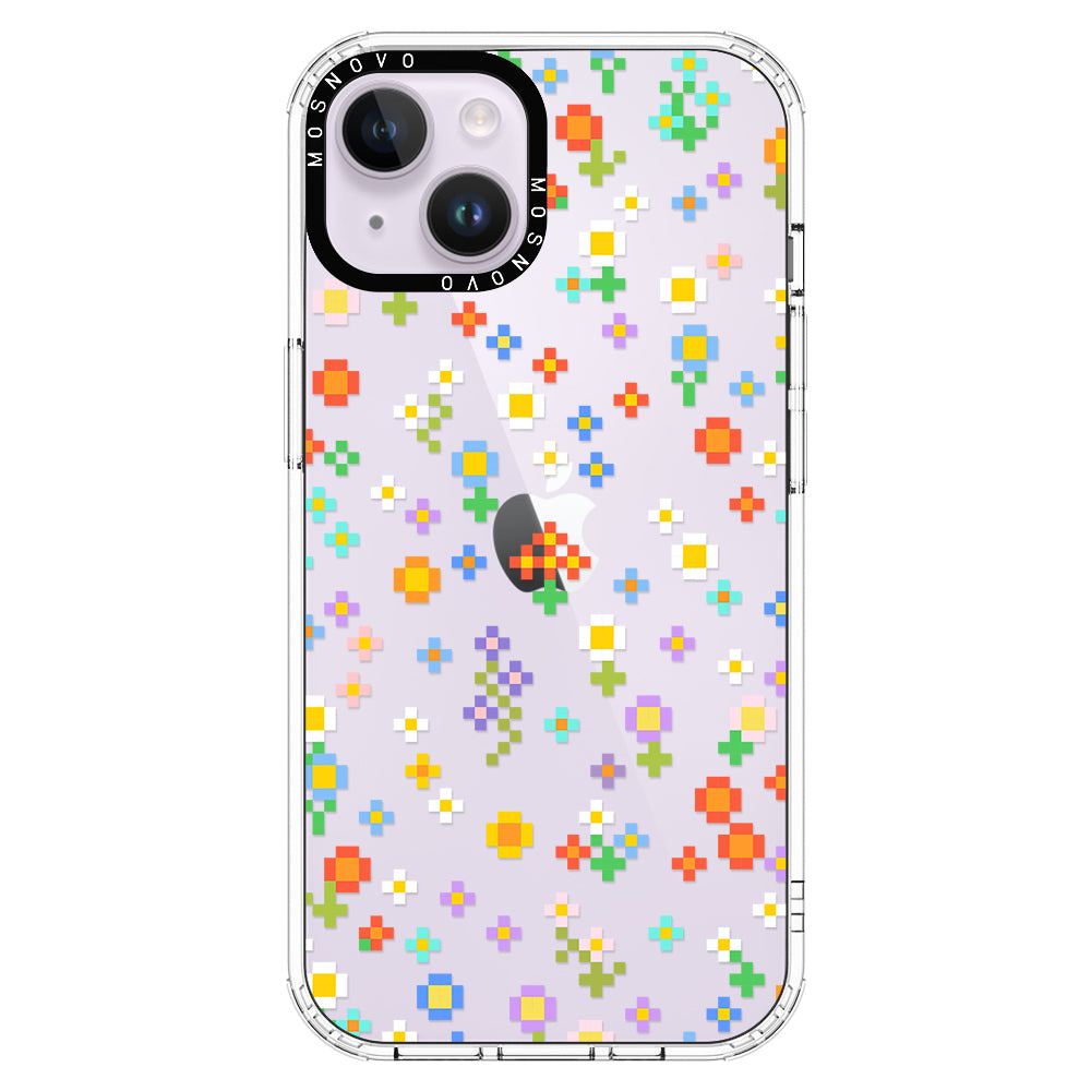 Pixel-Floral Phone Case - iPhone 14 Case