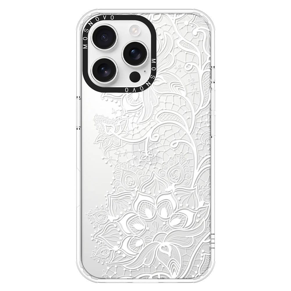 White Lotus Henna Phone Case - iPhone 16 Pro Max Case - MOSNOVO