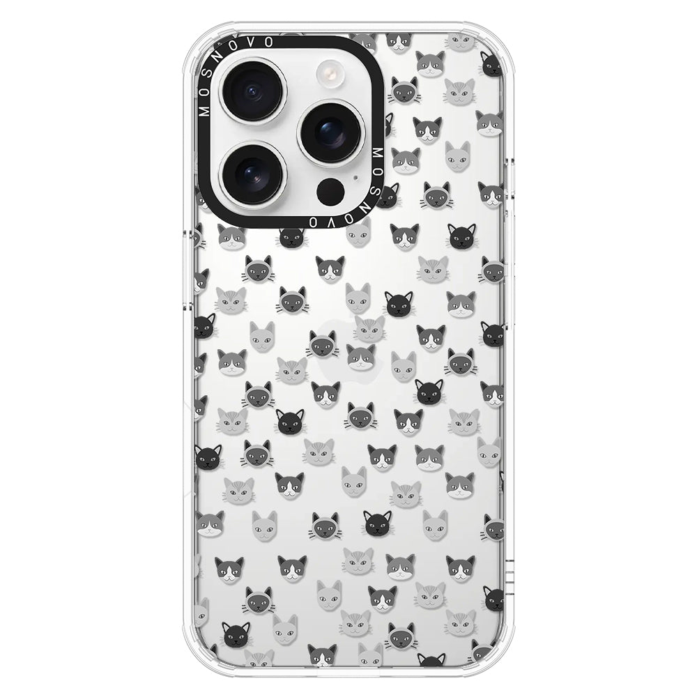 Cats Head Phone Case - iPhone 16 Pro Case - MOSNOVO