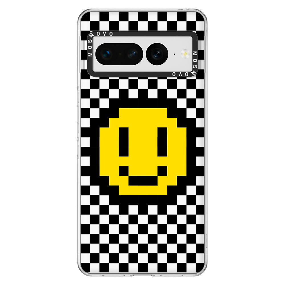 Smile Checkered Phone Case - Google Pixel 7 Pro Case