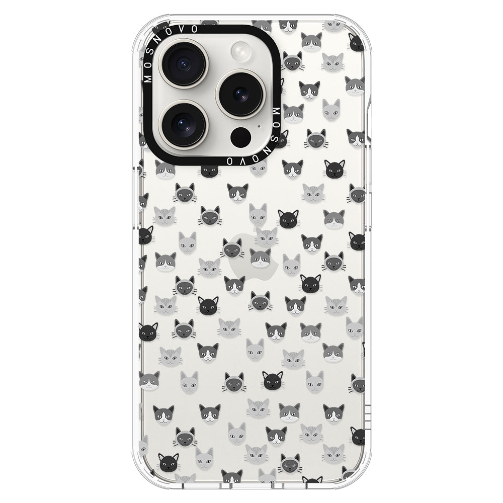 Cats Head Phone Case - iPhone 16 Pro Max Case - MOSNOVO