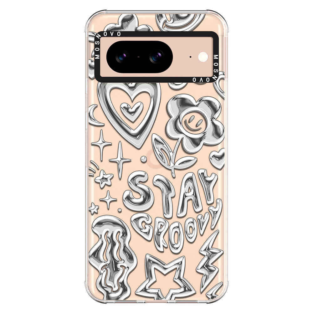 Silver Chrome Art (Flat Print) Phone Case - Google Pixel 8 Case