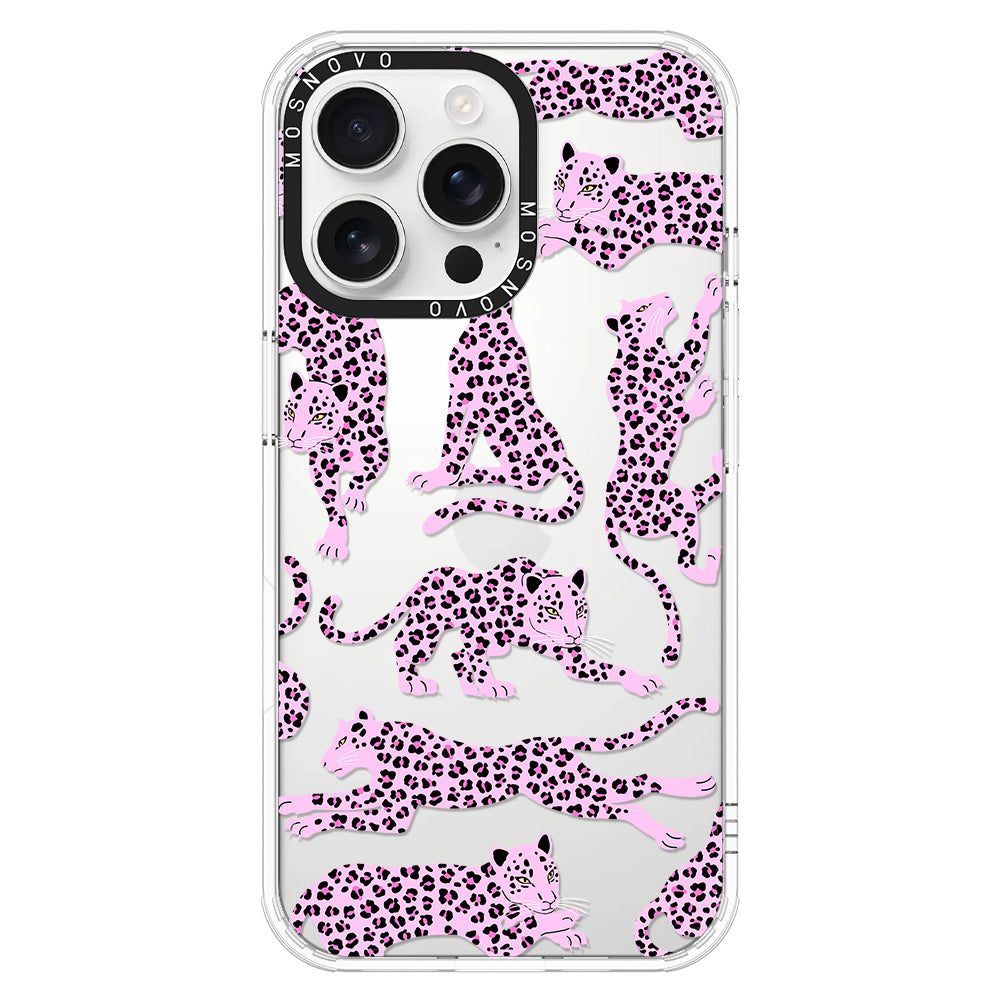 Pink Leopard Phone Case - iPhone 16 Pro Max Case - MOSNOVO