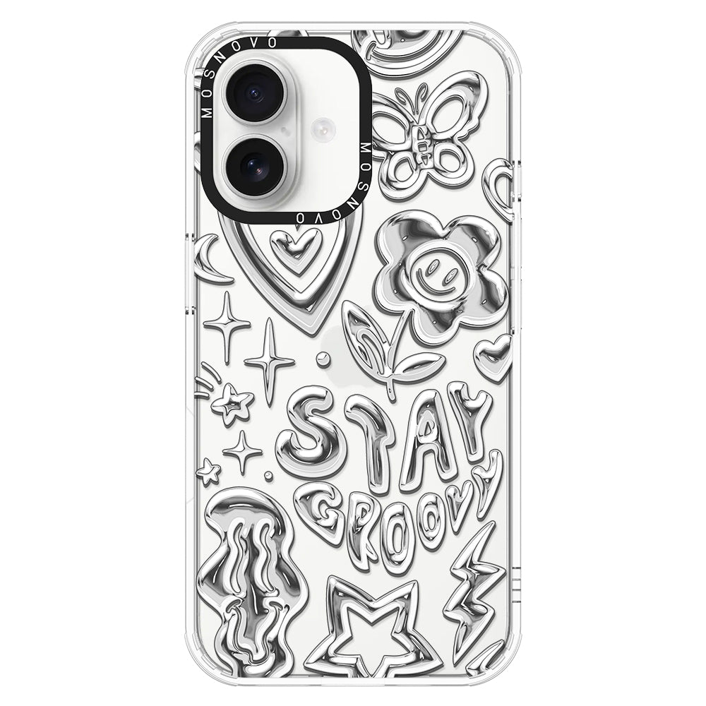 Silver Chrome Art (Flat Print) Phone Case - iPhone 16 Plus Case