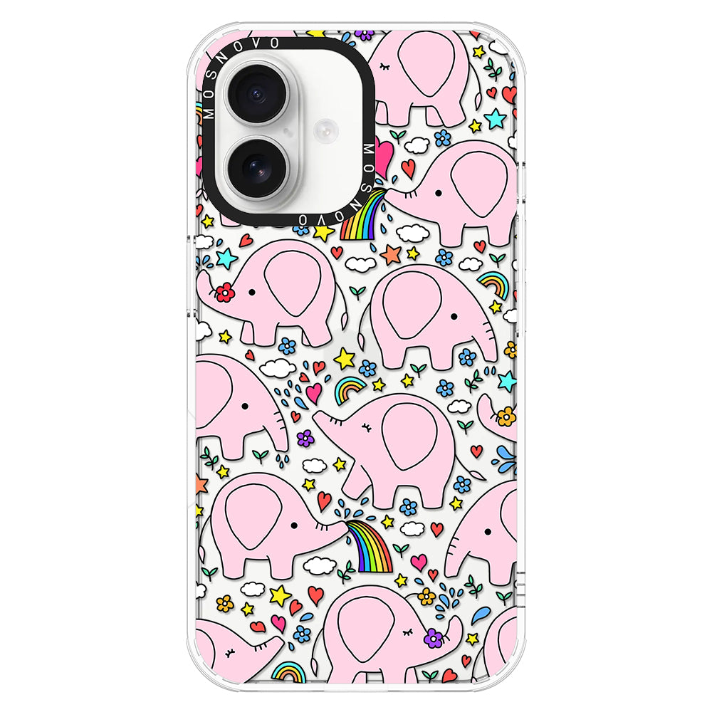 Pink Elephant Phone Case - iPhone 16 Plus Case - MOSNOVO