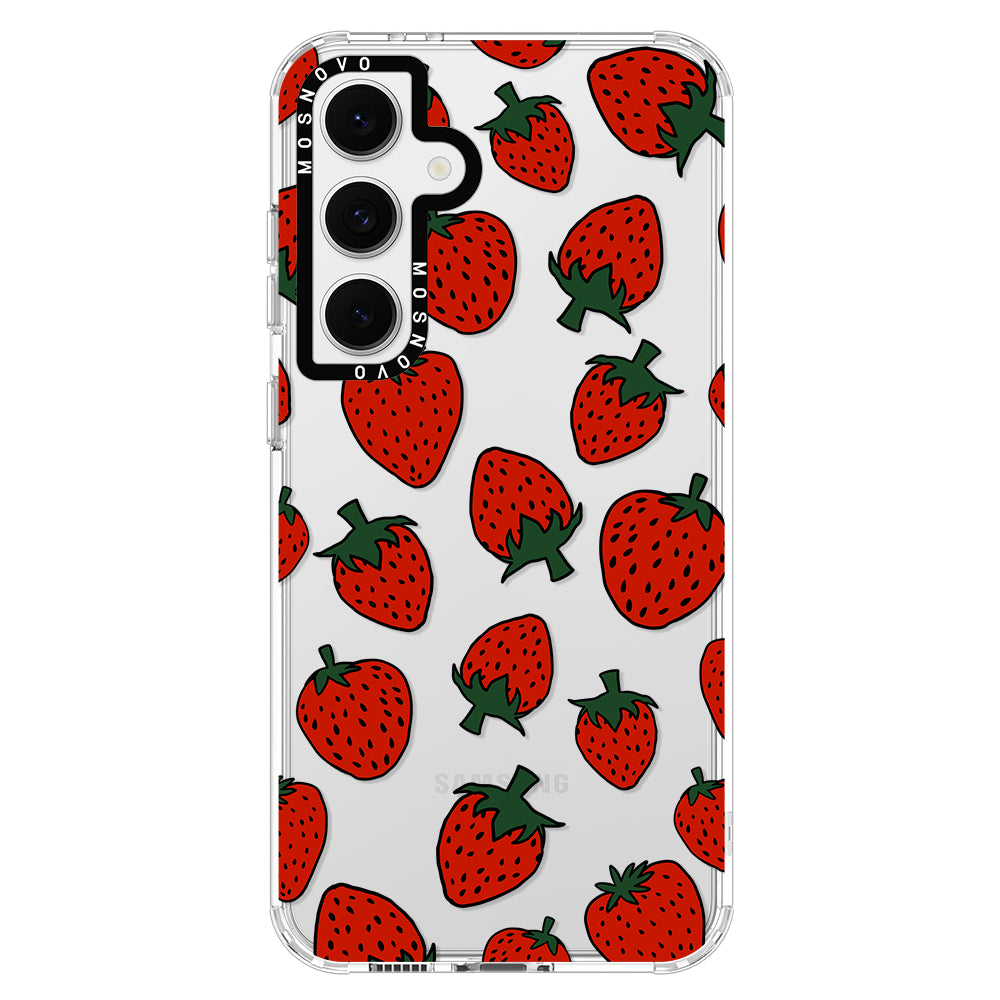 Red Strawberry Phone Case - Samsung Galaxy S24 FE Case - MOSNOVO