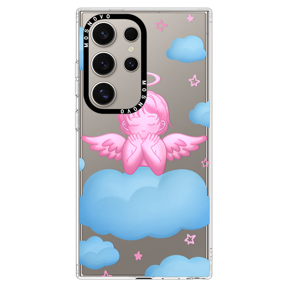 Pink Serenity Angel Phone Case - Samsung Galaxy S24 Ultra Case